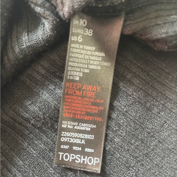Topshop Black Ribbed Knit Sweater Dress Size 6 - Picture 7 of 11